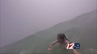 Rip current rescue caught on camera at Nantucket beach [upl. by Ulrica]