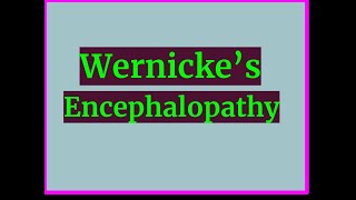 Wernickes Encephalopathy [upl. by Cailly]