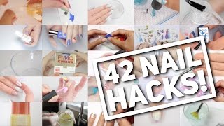 42 NAIL HACKS  Nail Art Hack Compilation [upl. by Jenkel]