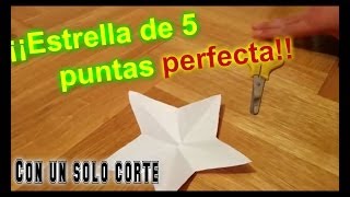 Tutorial Cómo hacer una estrella de 5 puntas perfecta con un sólo corte [upl. by Anoek]