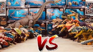 T REX amp CARNÍVOROS VS TODOS LOS HERBÍVOROS DE JURASSIC WORLD amp CAMP CRETACEOUS SORTEO MARZO [upl. by Irianat69]