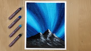 Northern Lights  Easy Oil Pastel Drawing for Beginners Step By Step [upl. by Anastase102]