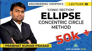 Engineering Graphics  Ellipse  Concentric Circle Method Lecture 10 [upl. by Chappie77]