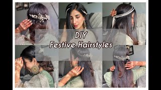 Easy Indian Hairstyles for Weddings amp Festivals  Nish Hair Extensions [upl. by Jacobba]