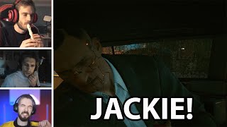 Pewdiepie XqC and Jacksepticeye react to Jackies Death Scene in Cyberpunk 2077 [upl. by Halludba]