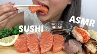 ASMR  SUSHI Cone amp Salmon Sashimi Eating Sounds  NE Lets Eat [upl. by Nerhe]