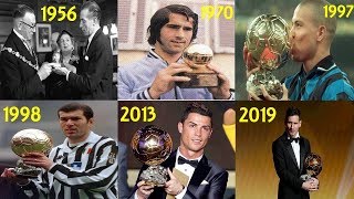 BALLON DOR WINNERS FROM 19562019 ALL BALLON DOR WINNERS FT MESSI RONALDO ZIDANE ETC [upl. by Abehshtab]