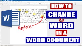 How to change a word in ms Word document  Microsoft Word Tutorial [upl. by Sowell570]