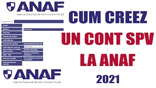 Cum creez un cont ANAF SPV  2022 [upl. by Anieral]