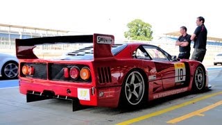 Ferrari F40 LM startup track flybys  flames [upl. by Lemmy]