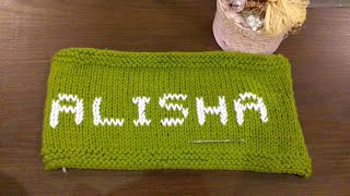 How to write Alphabet  Letters  Name on knitting  Duplicate Stitch [upl. by Laefar]