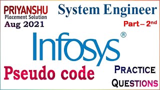 Infosys Pseudocode practice Questions and answer  Infosys Pseudocode  Infosys System Engineer [upl. by Burton]