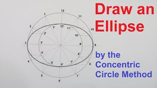 Draw an Ellipse by the Concentric Circle Method [upl. by Petulia]