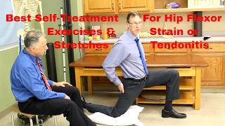 Hip Flexor StrainTendonitis Best Stretches Exercises amp SelfTreatment [upl. by Drarehs159]