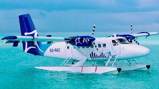 Maldives seaplane flight  Cockpit view 4K  SPECTACULAR experience [upl. by Dehsar157]