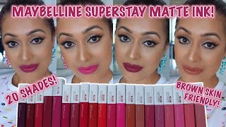 TWENTY Maybelline SuperStay Matte Ink Lip Swatches [upl. by Cherish]