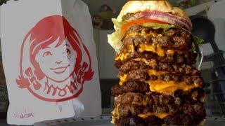 Wendys TRex Burger Challenge vs Wreckless Eating [upl. by Cony523]