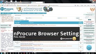 Nprocure Browser Settings in Internet Explorer  How to Login in to Nprocure  2019 [upl. by Inoj842]