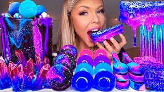 ASMR GALAXY CAKE EDIBLE PLANETS HONEYCOMB GEODE CRYSTALS GALAXY MACARONS JELLY BALLS MUKBANG 먹방 [upl. by Atterbury366]