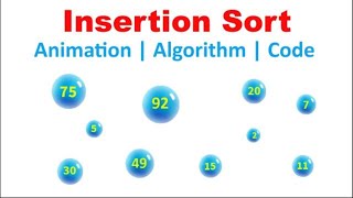 Insertion Sort Animation  Algorithm  Code [upl. by Attehcram]