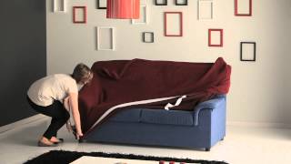 How to Put a Stretch Sofa Cover Easily [upl. by Artina]