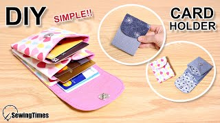 DIY SIMPLE CARD HOLDER  Card Wallet Easy Tutorial sewingtimes [upl. by Nossyla245]