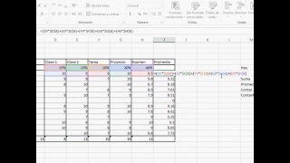 Video 10 Fórmulas con ponderaciones  Microsoft Excel [upl. by Aihtibat]