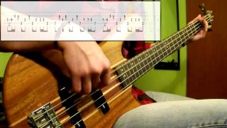 Cake  The Distance Bass Cover Play Along Tabs In Video [upl. by Bate]