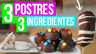 3 Postres con 3 Ingredientes SIN HORNO  RebeO [upl. by Gorga]