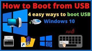 How to Boot from USB  4 easy ways to boot USB Windows 10 [upl. by Liemaj]