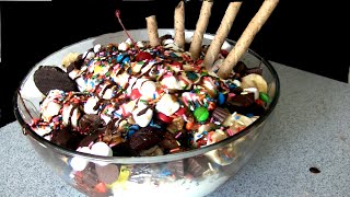 Massive Ice Cream Sundae Challenge 11000 Calories [upl. by Afnin]