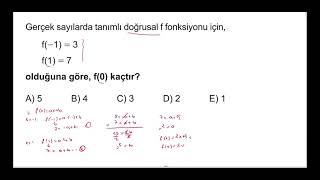 Doğrusal fonksiyon soru çözümü [upl. by Mareah130]