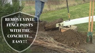 Remove Vinyl Fence Posts WITH Concrete SUPER EASY [upl. by Swirsky]