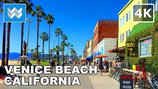 4K Walking from Venice Beach to Santa Monica Pier in Los Angeles California USA [upl. by Ymme]