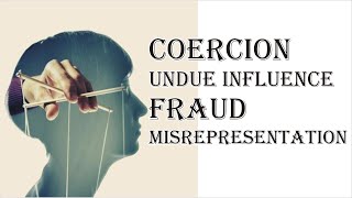 Coercion Undue Influence Fraud Misrepresentation  Indian Contract Act 1872  Law Guru [upl. by Anirtek]