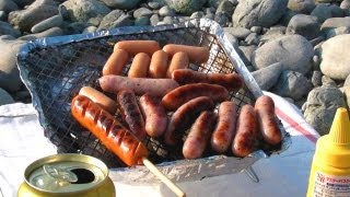 河原でひとり炭火焼ソーセージ三昧  SAUSAGE BBQ [upl. by Joliet]