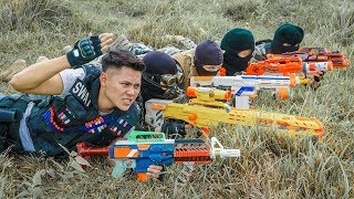 LTT Game Nerf War  Winter Warriors SEAL X Nerf Guns Fight Criminal Group Rocket NStrike Elite [upl. by Bohannon]