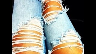 DIY How to make your own Ripped Jeans [upl. by Jacquelyn]