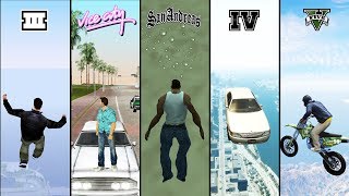 Ragdoll Physics Comparison in GTA games GTA III to GTA V [upl. by Eidob730]