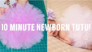 Easy Tutu in 10 Minutes Newborn Tutu DIY [upl. by Uzzial224]