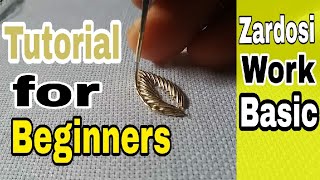 zardosi work for beginners  Hand Embroidery  zardozi  Aari Work [upl. by Manvel340]