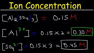 Ion Concentration in Solutions From Molarity Chemistry Practice Problems [upl. by Atekal498]