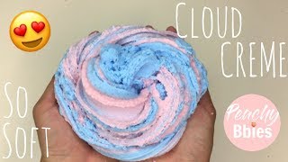 HOW TO MAKE THE PERFECT CLOUD CREME SLIME PEACHYBBIES LITTLE TO NO MESS [upl. by Hgielyak]