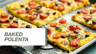 Baked Polenta with Cherry Tomatoes  Food Channel L Recipes [upl. by Esinad230]