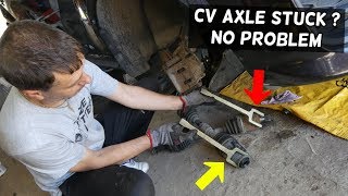 HOW TO REMOVE CV AXLE DRIVE SHAFT CX AXLE SHAFT STUCK [upl. by Siaht152]