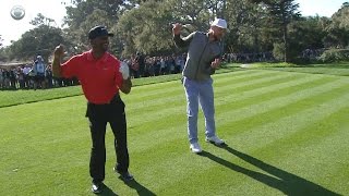 Justin Timberlake and Alfonso Ribeiros dance off at ATampT Pebble Beach [upl. by Adnesor]