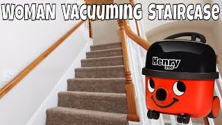 WOMAN Hoovering Dirty STAIRCASE Henry the Hoover Vacuuming Sound ➡️ vacuumwithme vacuumingcarpet [upl. by Syst]