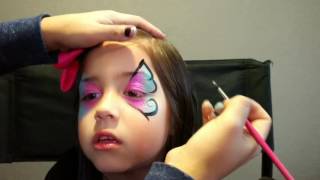 Pintacaritas Tutorial mariposa sencilla  Simple Face painting Butterfly desing [upl. by Hadsall]