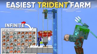 Minecraft Easiest Trident Farm 120  AFK Drowned Farm [upl. by Jesher929]