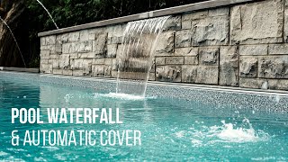 Pool Build With Waterfall amp Automatic Cover [upl. by Kempe402]